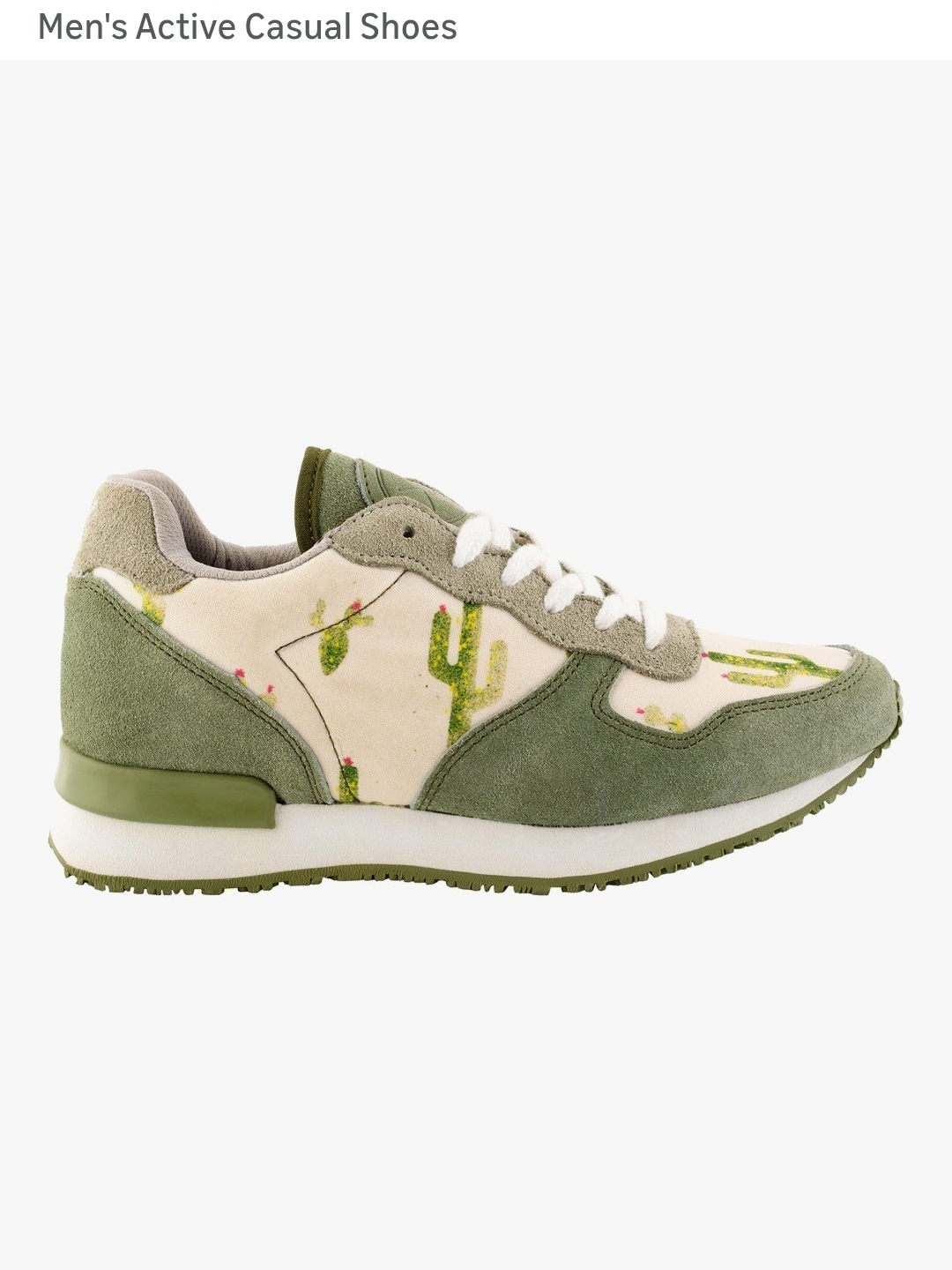 Inkkas Women's Cactus Print Jogger Sneakers In Olive And Cream Size 7 Nwt — image 2 of 8